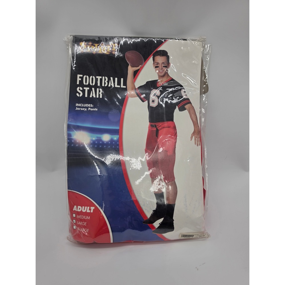 Spirit Halloween Football Star Costume Mens Adult Large Black Red Jersey Pants